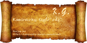 Kaminszky Győző névjegykártya